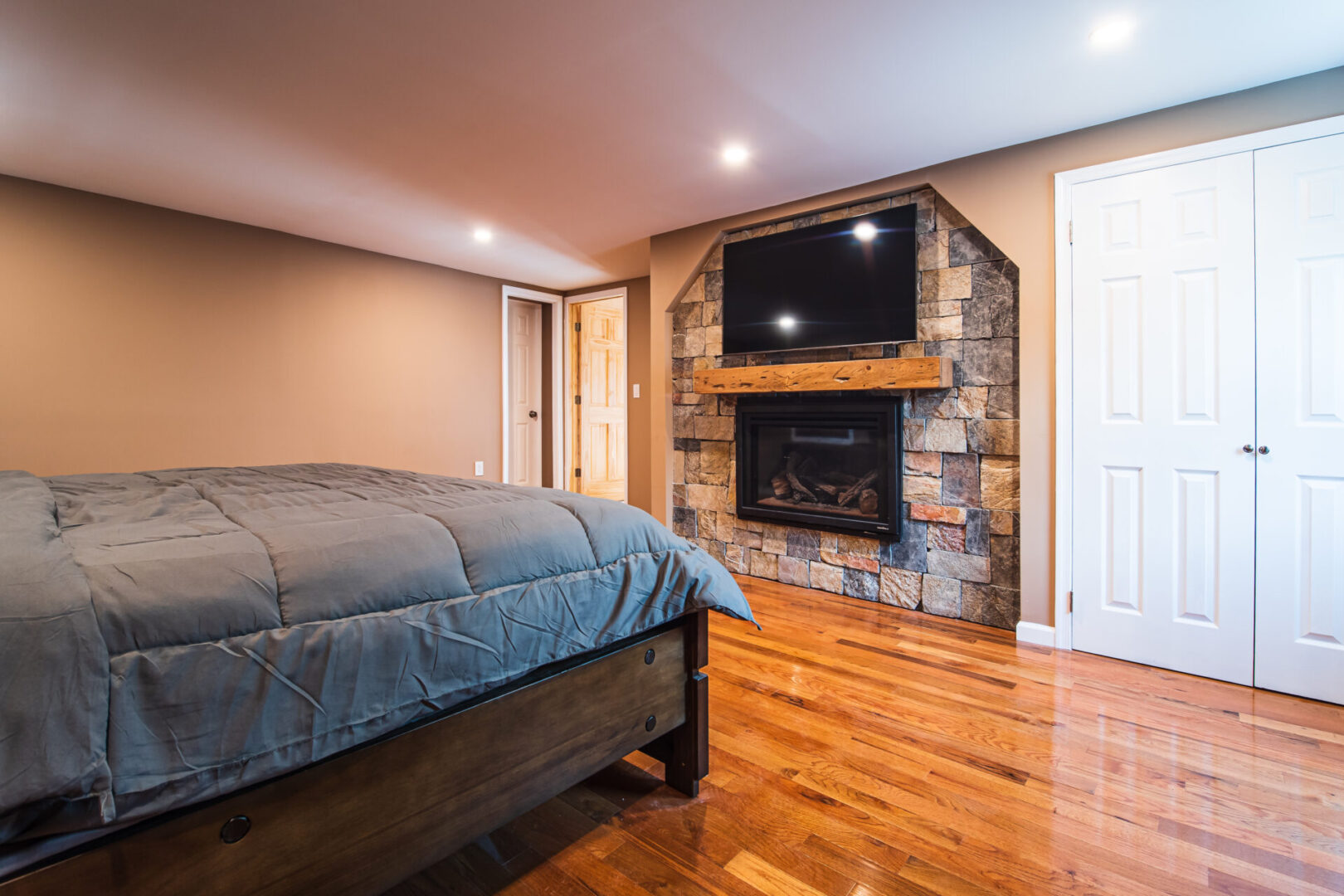 View of the television inside the bedroom