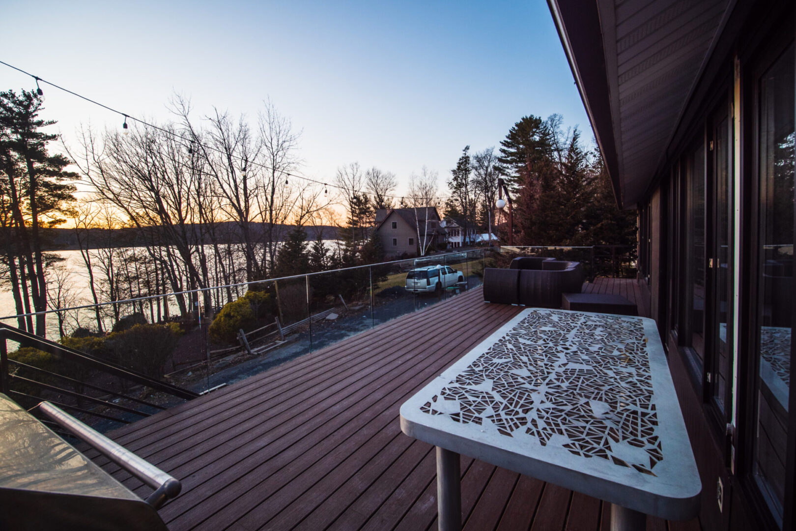 View of the river from the balcony of a house