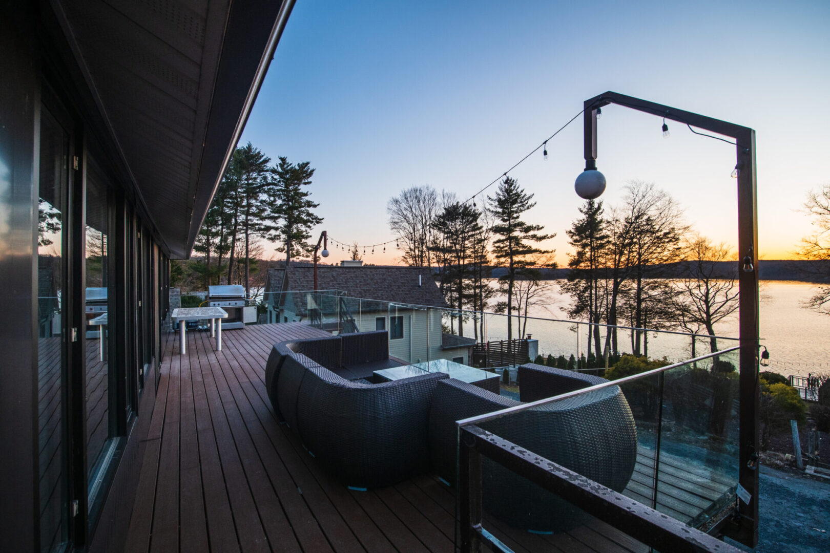 View of the sunset from the house balcony